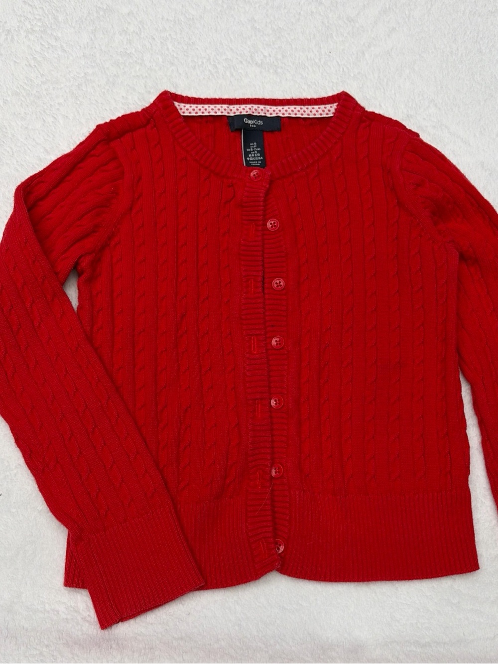 Gap kids Red Cable-Knit Button Cardigan Sweater